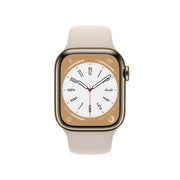 Apple Watch Series 8 GPS + Cellular 41mm Gold Stainless Steel Case with Starlight Sport Band - Regular